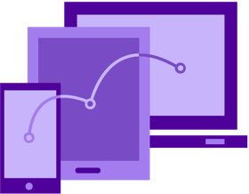 A purple icon of a funnel showing users reentering the marketing funnel.